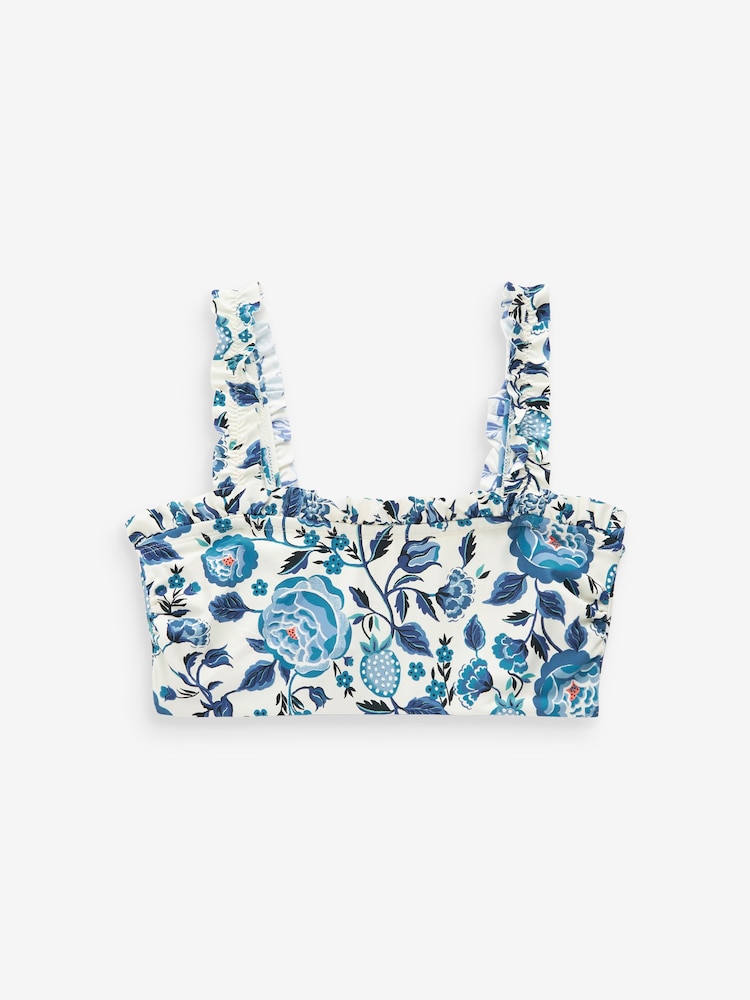 Cath Kidston Blue Floral Print Square Neck Bikini Top - Image 3 of 3