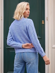 Roman Blue Petite Zip Up Cardigan - Image 2 of 4