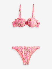 Cath Kidston Pink Ditsy Floral High Leg Bikini Briefs - Image 3 of 5