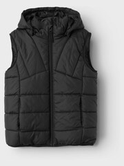 Name It Black Zip Up Padded Gilet - Image 1 of 4