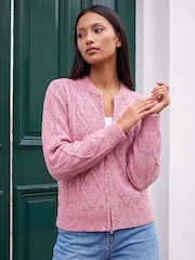 Roman Pink Petite Zip Up Cardigan - Image 1 of 4