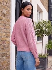 Roman Pink Petite Zip Up Cardigan - Image 3 of 4