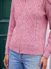 Roman Pink Petite Zip Up Cardigan - Image 4 of 4