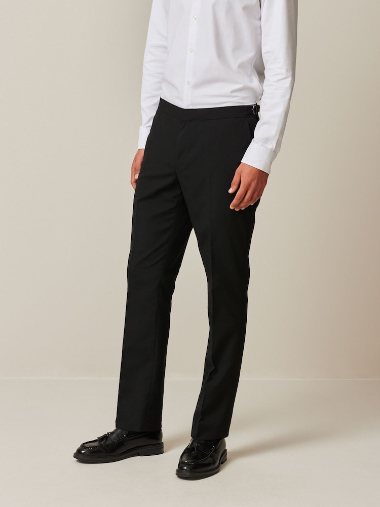 Sort - Slim Fit Jakkesæt bukser med sidejustering - Image 1 of 11