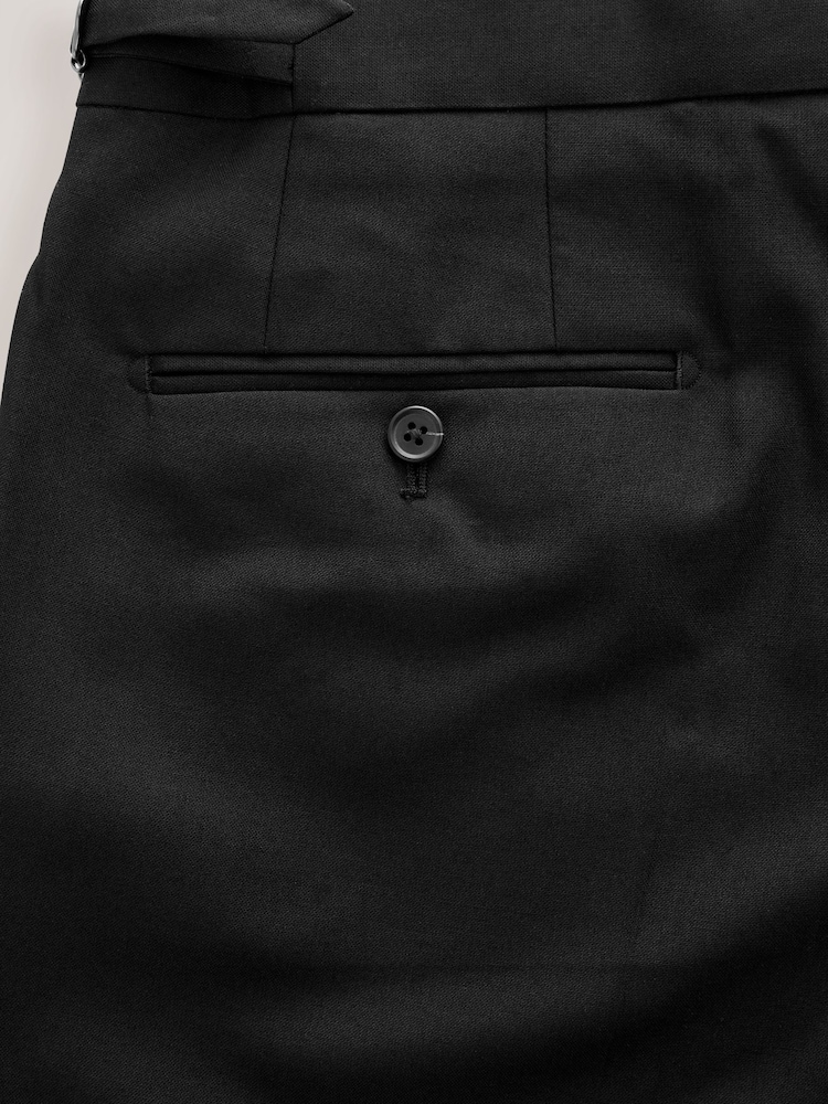 Black Slim Fit Suit Trousers With Side Adjuster - Image 12 of 12