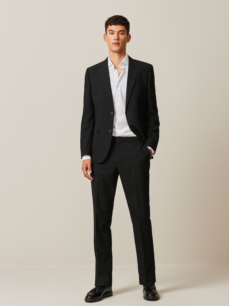 Sort - Slim Fit Jakkesæt bukser med sidejustering - Image 2 of 11