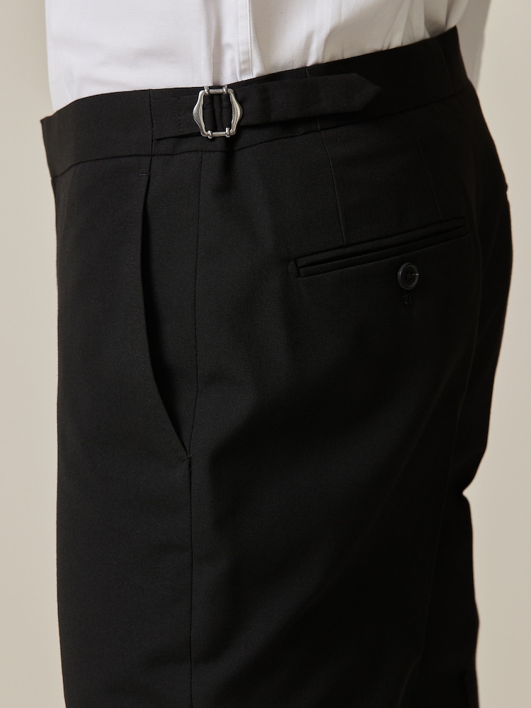 Sort - Slim Fit Jakkesæt bukser med sidejustering - Image 3 of 11