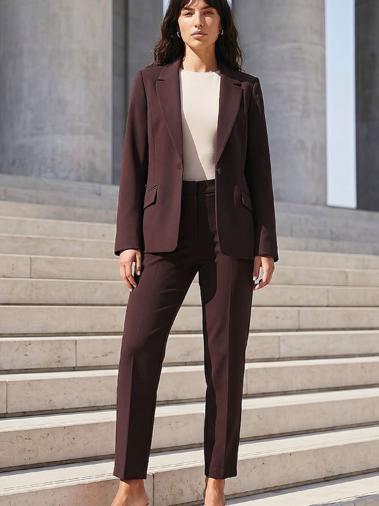 Roman Brown Straight Leg Stretch Trousers - Image 5 of 5 Roman Brown Straight Leg Stretch Trousers - Image 5 of 5