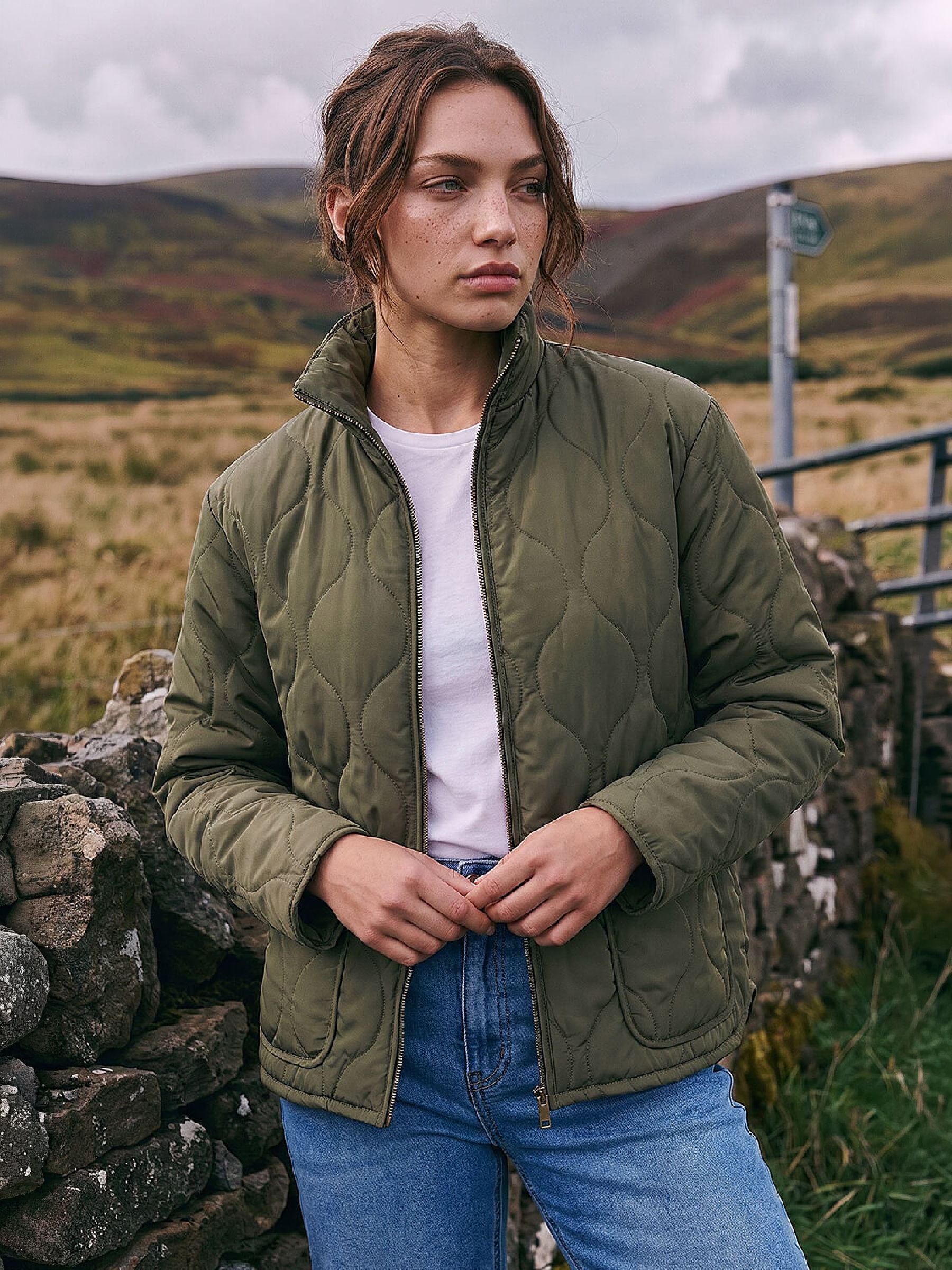 Roman Women's Khaki Petite Padded Jacket In | : Size 18 - Image 6