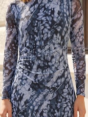 Roman Grey Petite Abstract Mesh Dress - Image 4 of 4