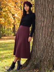 Roman Red Petite Ponte Stretch Midi Skirt - Image 2 of 4