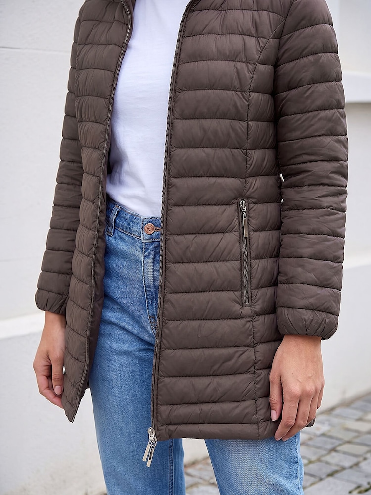 Roman Brown Petite Puffer Coat - Image 4 of 4 Roman Brown Petite Puffer Coat - Image 4 of 4