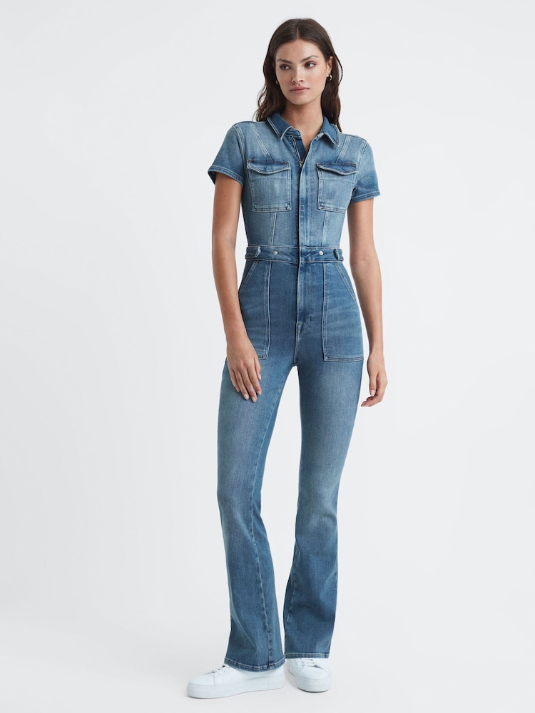 Good American Denim Bootcut Jumpsuit - Image 1 of 5
