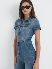 Good American Denim Bootcut Jumpsuit - Image 3 of 5