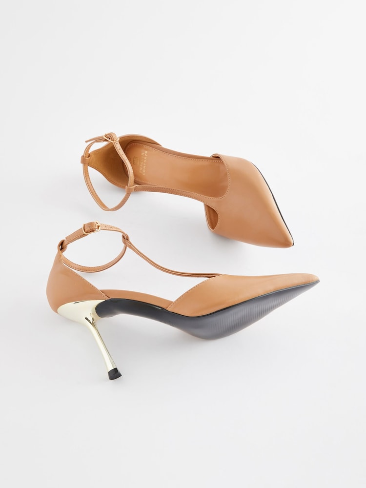 Camel Forever Comfort® T Bar Metallic Heel Shoes - Image 2 of 5 Camel Forever Comfort® T Bar Metallic Heel Shoes - Image 2 of 5