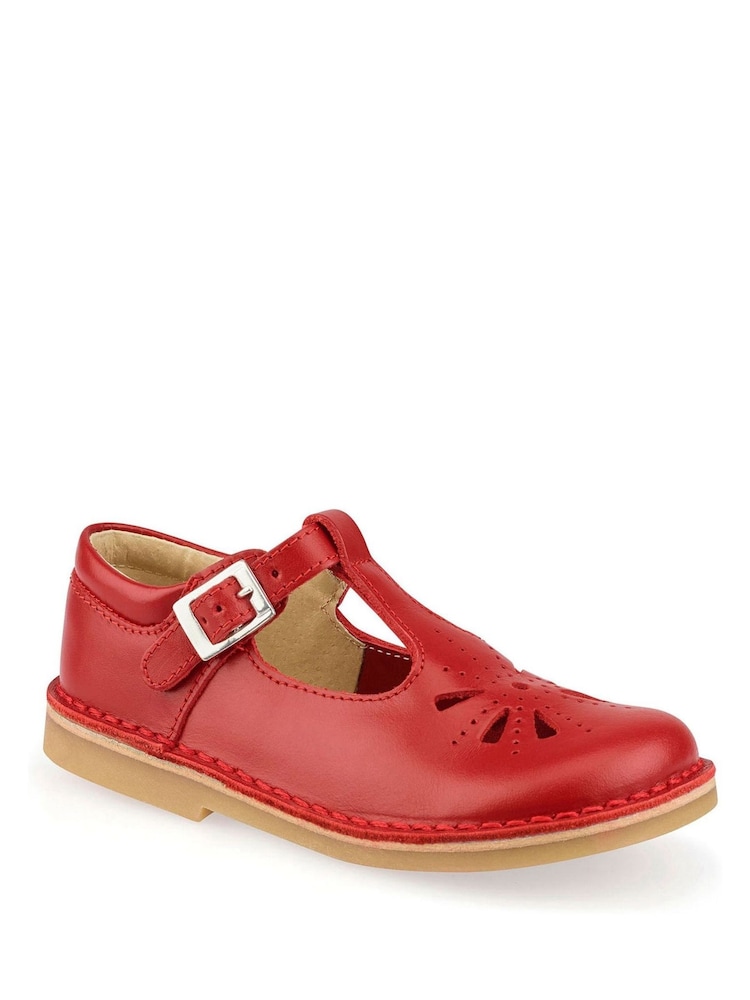 Красный - Start-Rite Lottie Leather Classic T-Bar Buckle Shoes - Image 2 of 5