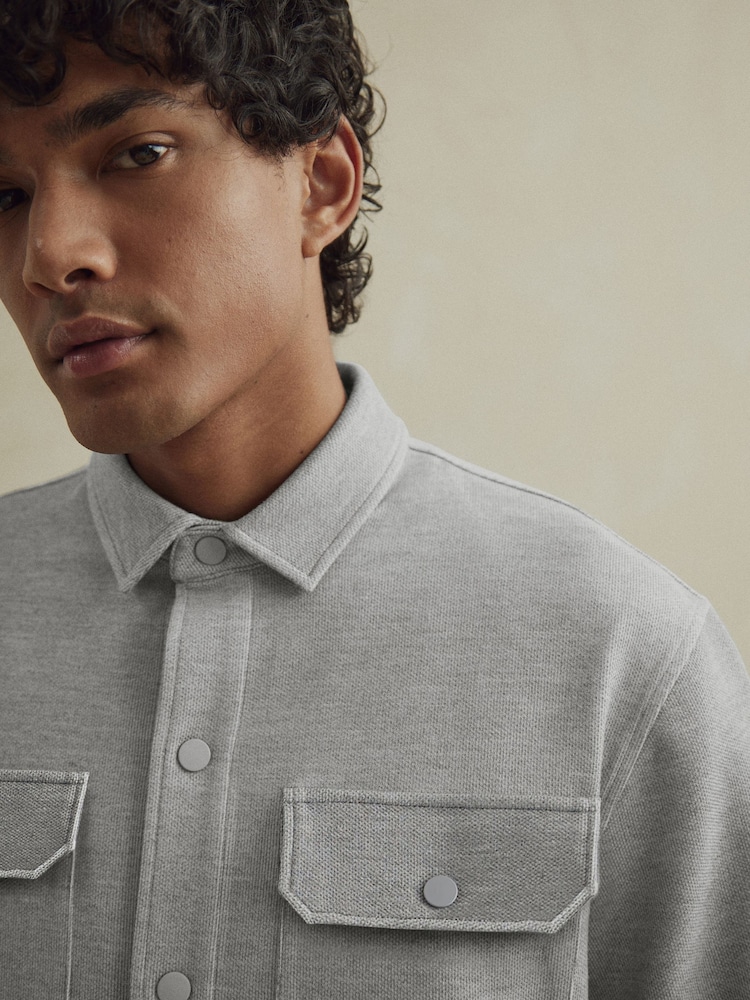 Grey Popper Shacket - Image 4 of 7