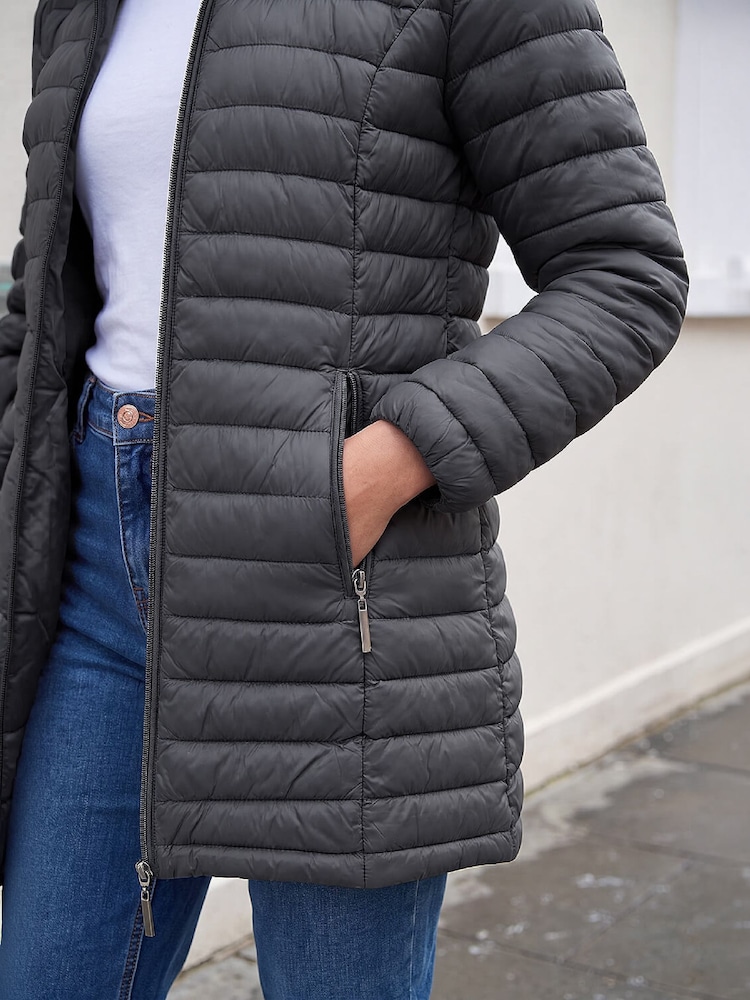Roman Grey Petite Puffer Coat - Image 4 of 4 Roman Grey Petite Puffer Coat - Image 4 of 4