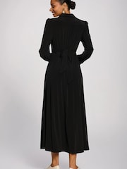 Jolie Moi Black Long Sleeve Shirt Jersey Maxi Dress - Image 3 of 4