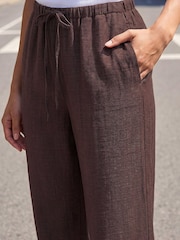 Roman Brown Petite Pull On Woven Trousers - Image 4 of 4