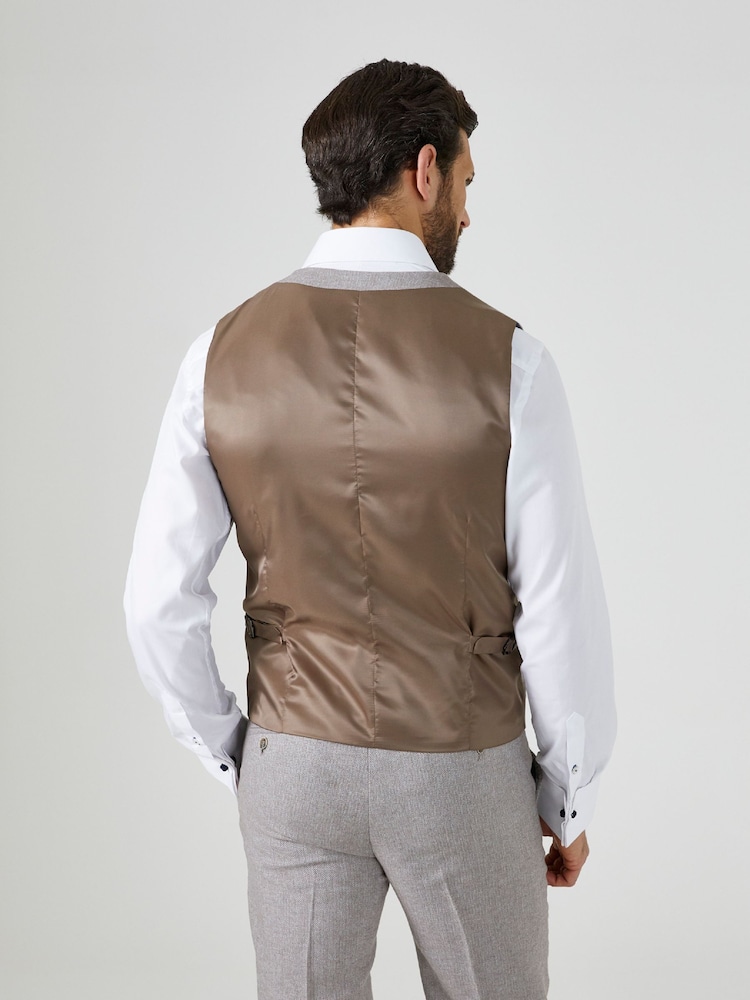 Бежевый - Skopes Костюм из твида Jude Tweed Tailored Fit Suit жилет - Image 2 of 5