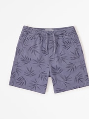 Abercrombie & Fitch Blue Palm Tree Printed Elasticated Waist Shorts - Image 1 of 1