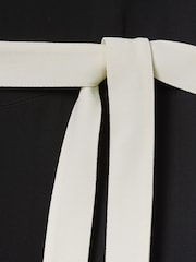 Reiss Black/White Salma Petite Contrast Trim Belted Jumpsuit - Image 6 of 7