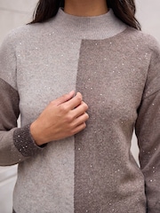 Roman Brown Petite Sequin Jumper - Image 4 of 4