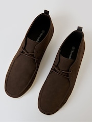 Threadbare Brown Faux Suede Moccasin Boots - Image 2 of 4