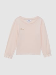 Reiss Ivory Rain 9-14 yrs Cotton Embroidered T-Shirt - Image 2 of 6