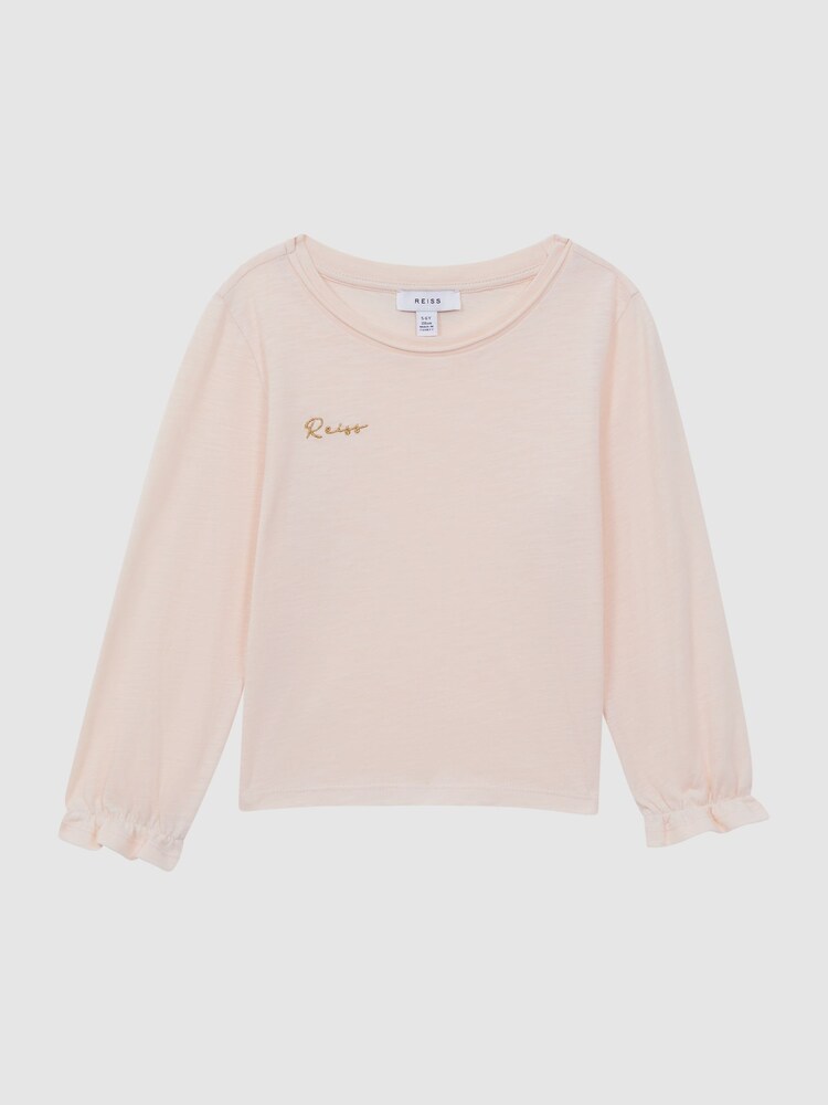 Reiss Ivory Rain 9-14 yrs Cotton Embroidered T-Shirt - Image 2 of 6