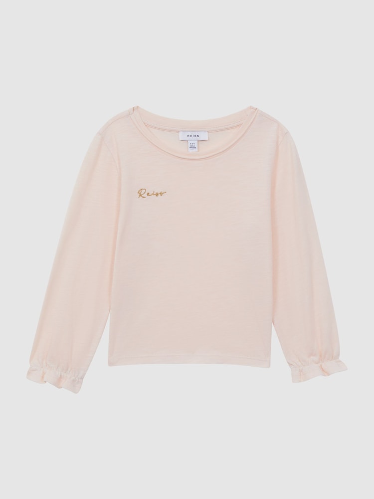 Reiss Ivory Rain 9-14 yrs Cotton Embroidered T-Shirt - Image 2 of 6 Reiss Ivory Rain 9-14 yrs Cotton Embroidered T-Shirt - Image 2 of 6