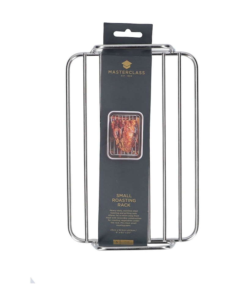 Masterclass Grey 23X16cm Stainless Steel Roasting Rack - Image 1 of 2