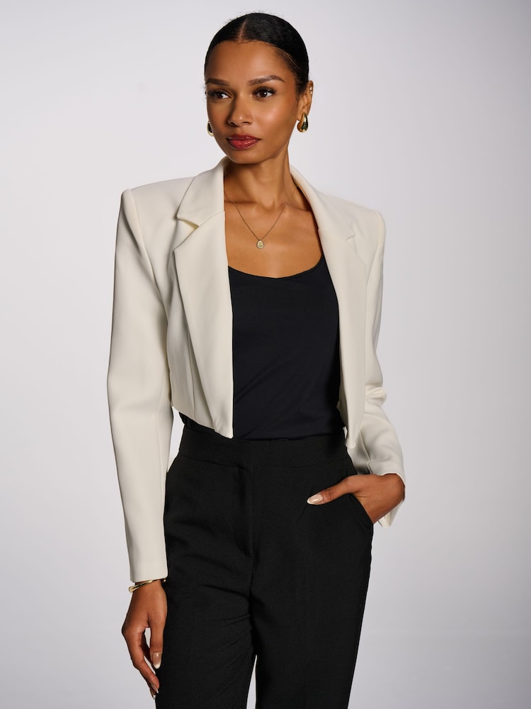 Jolie Moi White Open Front Tailored Blazer - Image 3 of 3