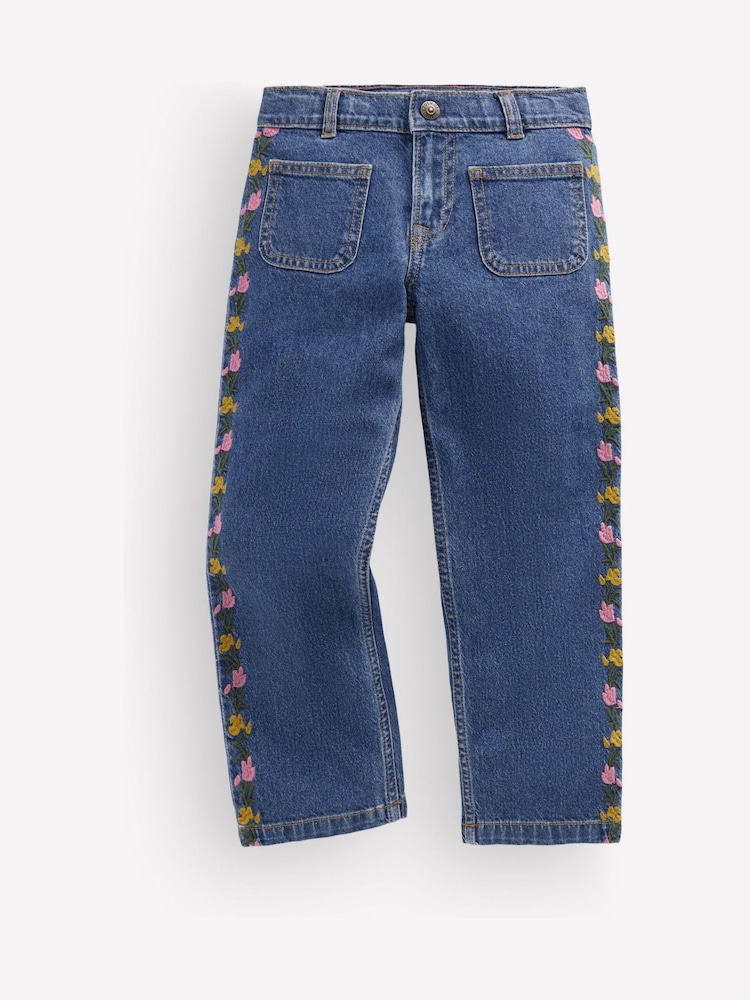 Boden Blue Patch Pocket Straight Jeans - Image 1 of 4 Boden Blue Patch Pocket Straight Jeans - Image 1 of 4