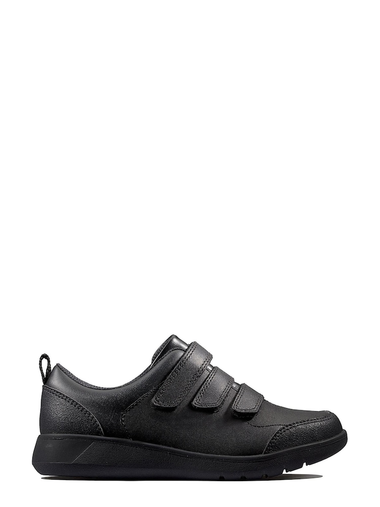Clarks Black Scape Sky Kids Shoes - Image 1 of 8