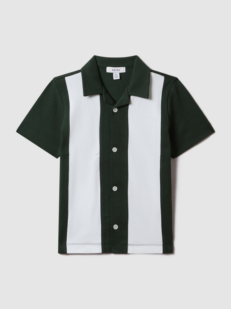 Camisa estilo bolera de algodón con cuello cubano Skade de Reiss - Imagen 1 de 2