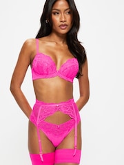 Ann Summers Bright Pink Pad Plunge Sexy Lace Bra - Image 1 of 5