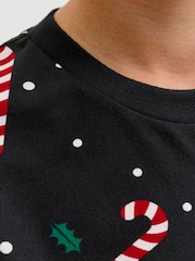 JACK & JONES Junior Black Christmas Pyjama Set - Image 3 of 8