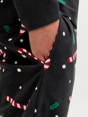 JACK & JONES Junior Black Christmas Pyjama Set - Image 4 of 8