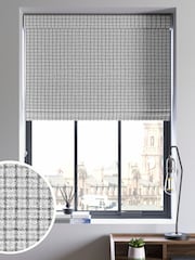 Grey Brushed Mini Check Roman Blind - Image 1 of 6