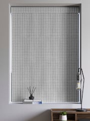 Grey Brushed Mini Check Roman Blind - Image 5 of 6