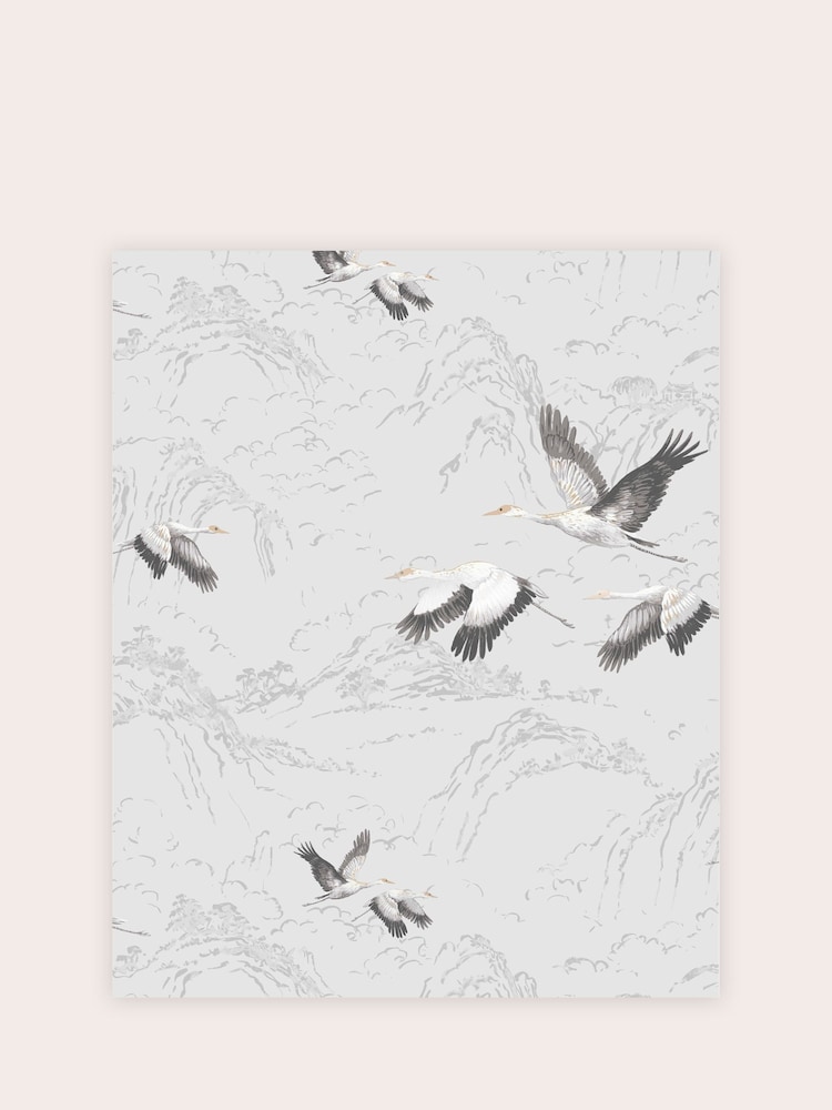 Laura Ashley Silver Animalia A4 Wallpaper Sample - Image 2 of 2