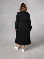 Live Unlimited Black Curve Midaxi Swing Shirt Dress - Image 5 of 7