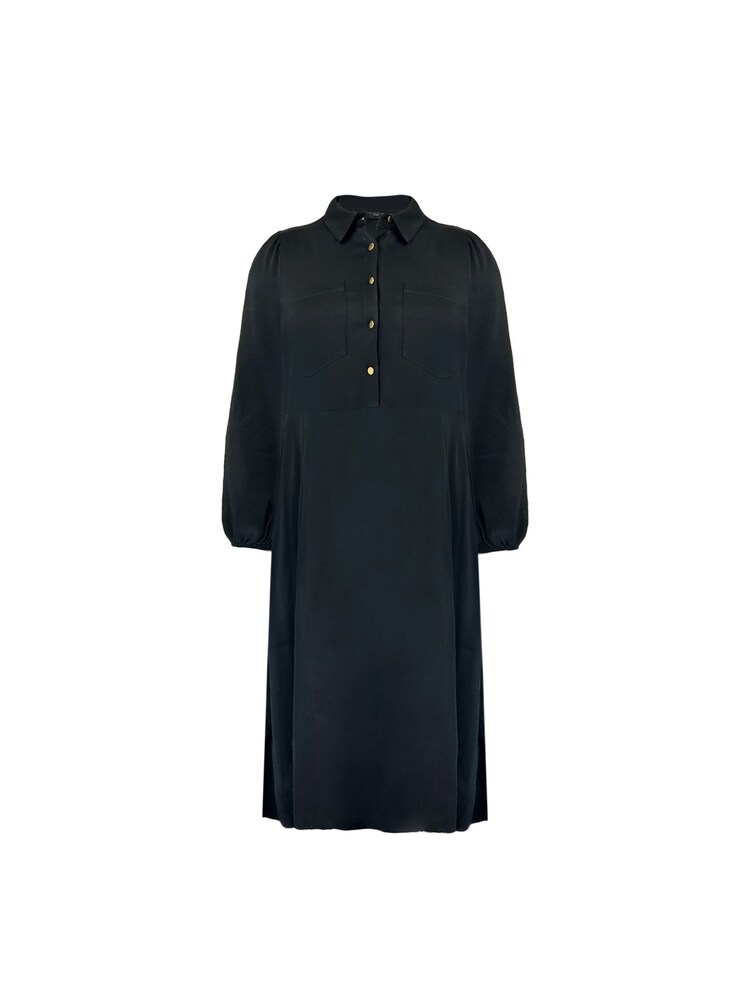 Live Unlimited Black Curve Midaxi Swing Shirt Dress - Image 7 of 7