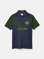 Joules Embellished Green/Navy Classic Fit Polo Shirt - Image 7 of 7