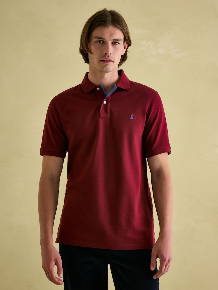 Joules Woody Burgundy Cotton Pique Polo Shirt - Image 1 of 7