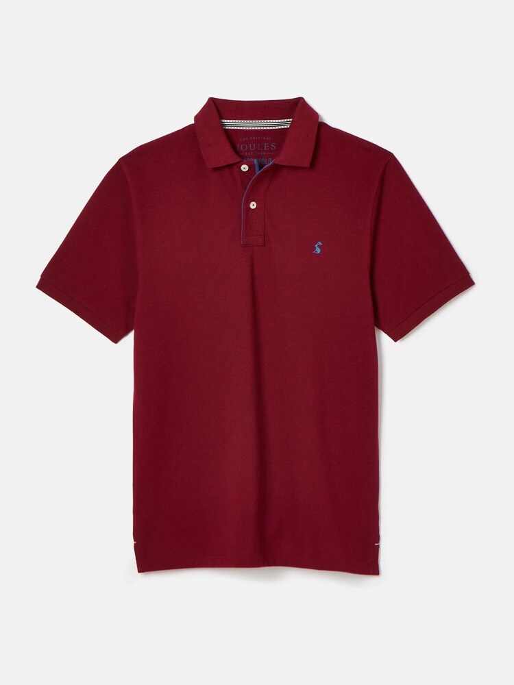 Joules Woody Burgundy Cotton Pique Polo Shirt - Image 7 of 7