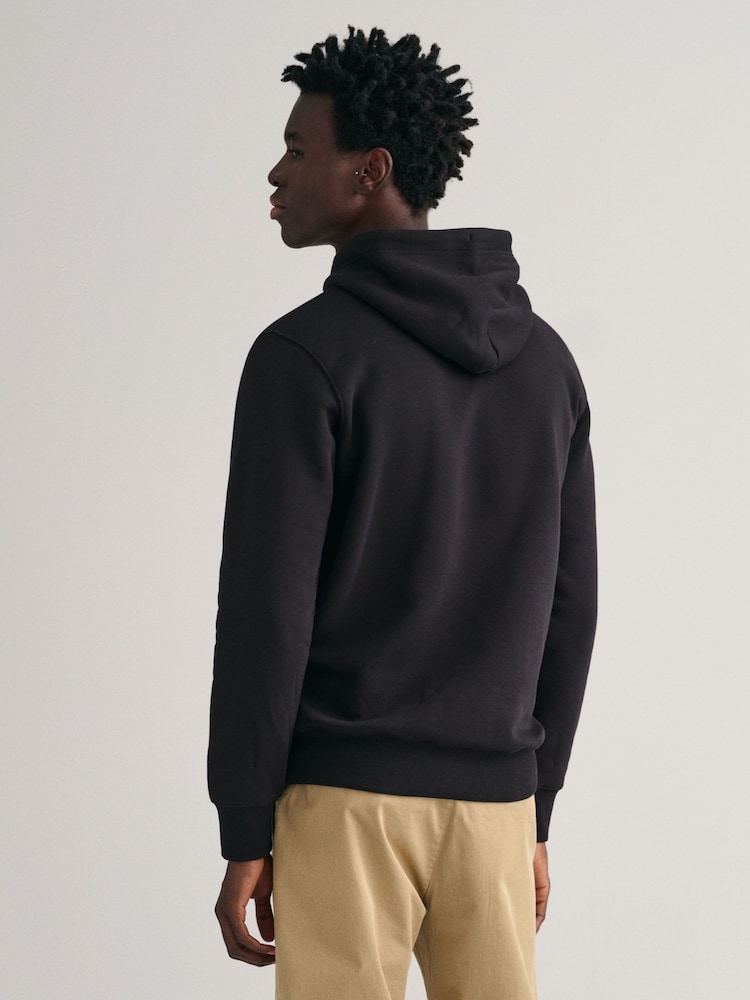 Schwarz - Gant Shield Kapuzensweatshirt in Regular Fit mit Logo - Bild 2 von 5 Schwarz - Gant Shield Kapuzensweatshirt in Regular Fit mit Logo - Bild 2 von 5