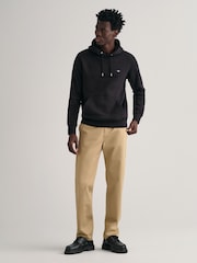 Schwarz - Gant Shield Kapuzensweatshirt in Regular Fit mit Logo - Bild 3 von 5
